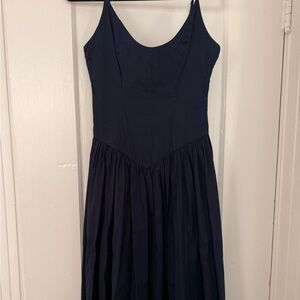STAUD Dena Navy Blue Maxi Dress
